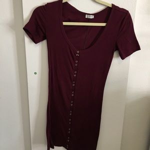 free people red button slip dress